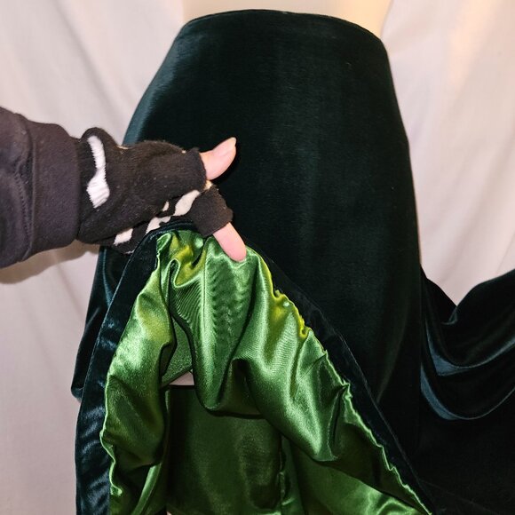 NWT M Retro rockabilly GREEN SILK VELVET Rare Skirt - Picture 2 of 16